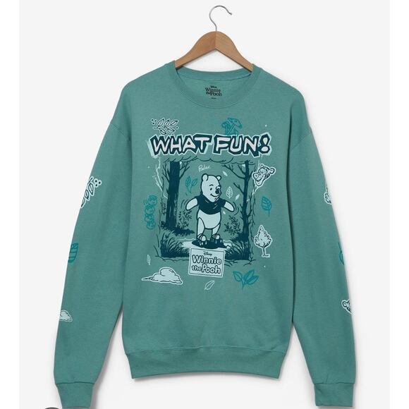 Disney Winnie the Pooh Tonal Doodle Icons Women's Crewneck Sweater Size Medium - Picture 1 of 10